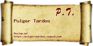 Pulger Tardos névjegykártya